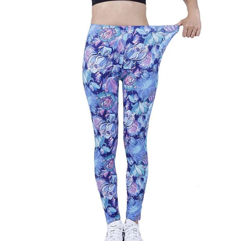 INDJXND Flower Printing Gym Pants Women Fashion Exercise Clothes Ladies Fitness Legging Workout Stretchy Trousers Sportswear