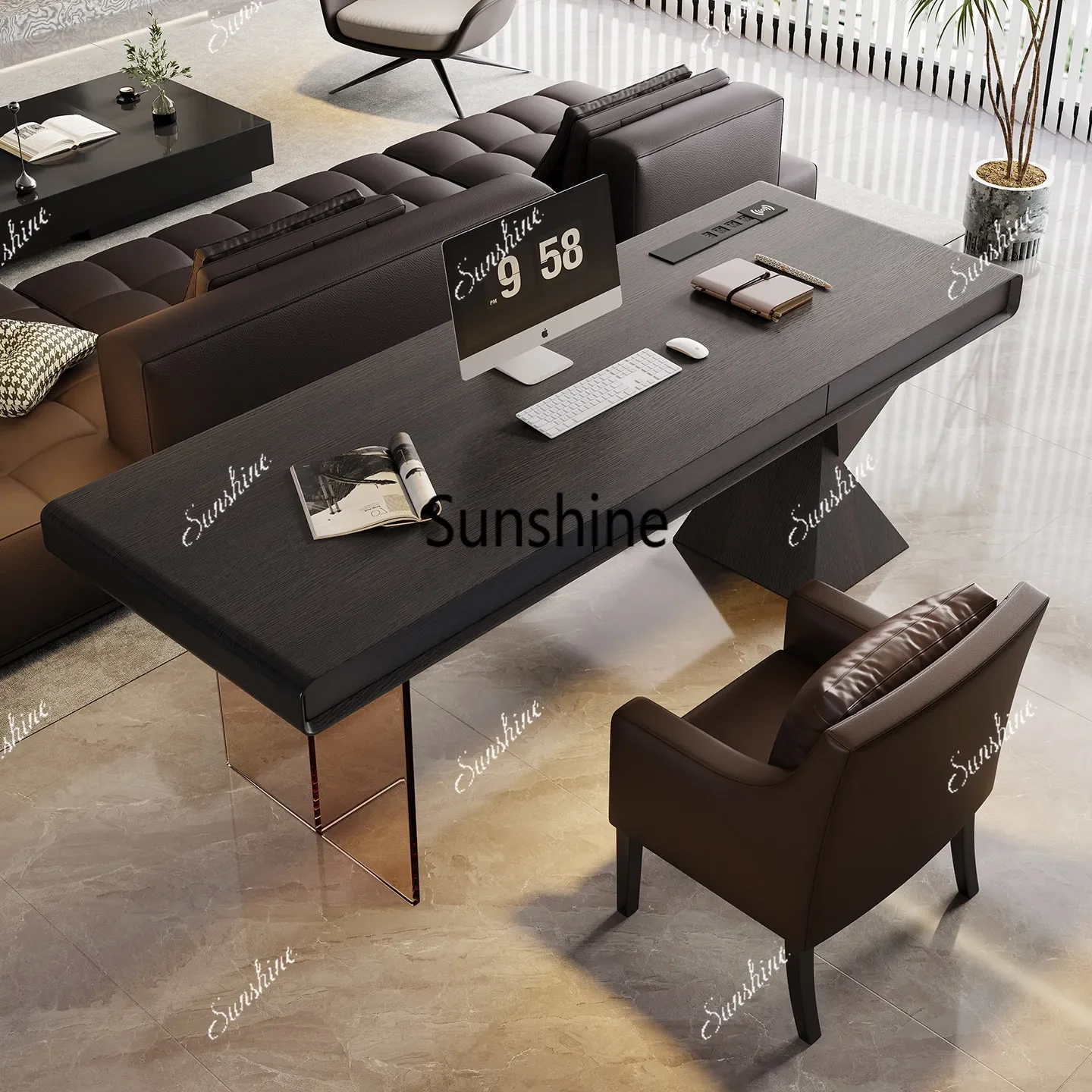 Italian minimalist acrylic suspension desk household high sense modern light luxury