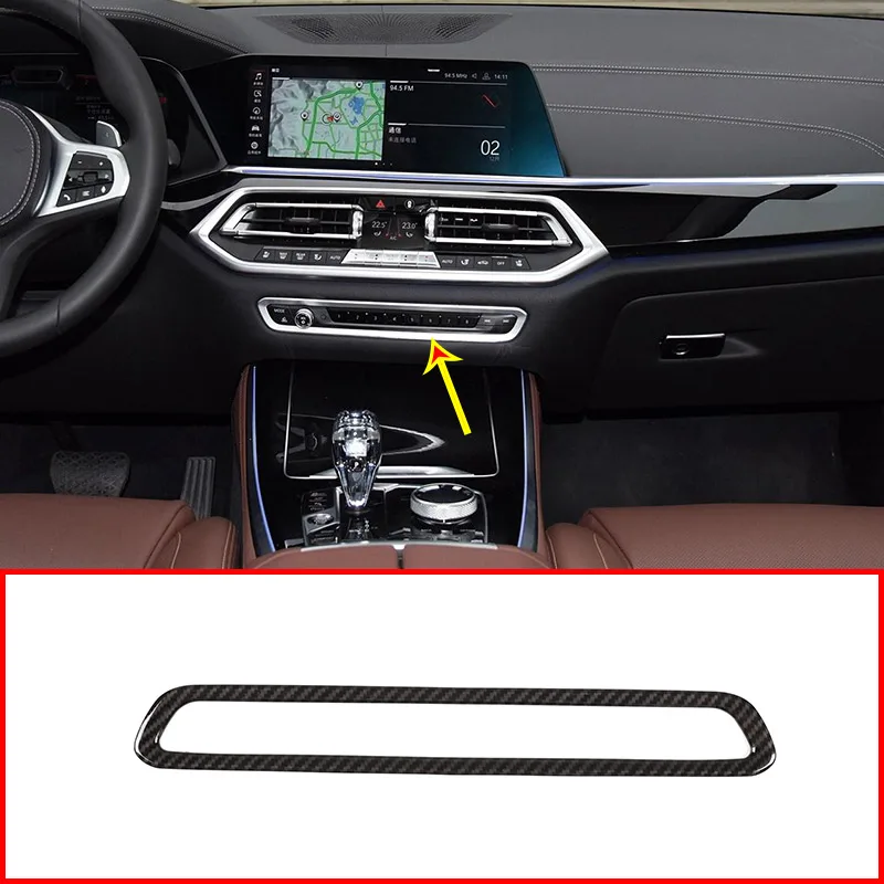 

1 Pcs Center Console Volume Decoration Frame Trim Carbon Fiber ABS For BMW X5 G05 2019 Car Accessories