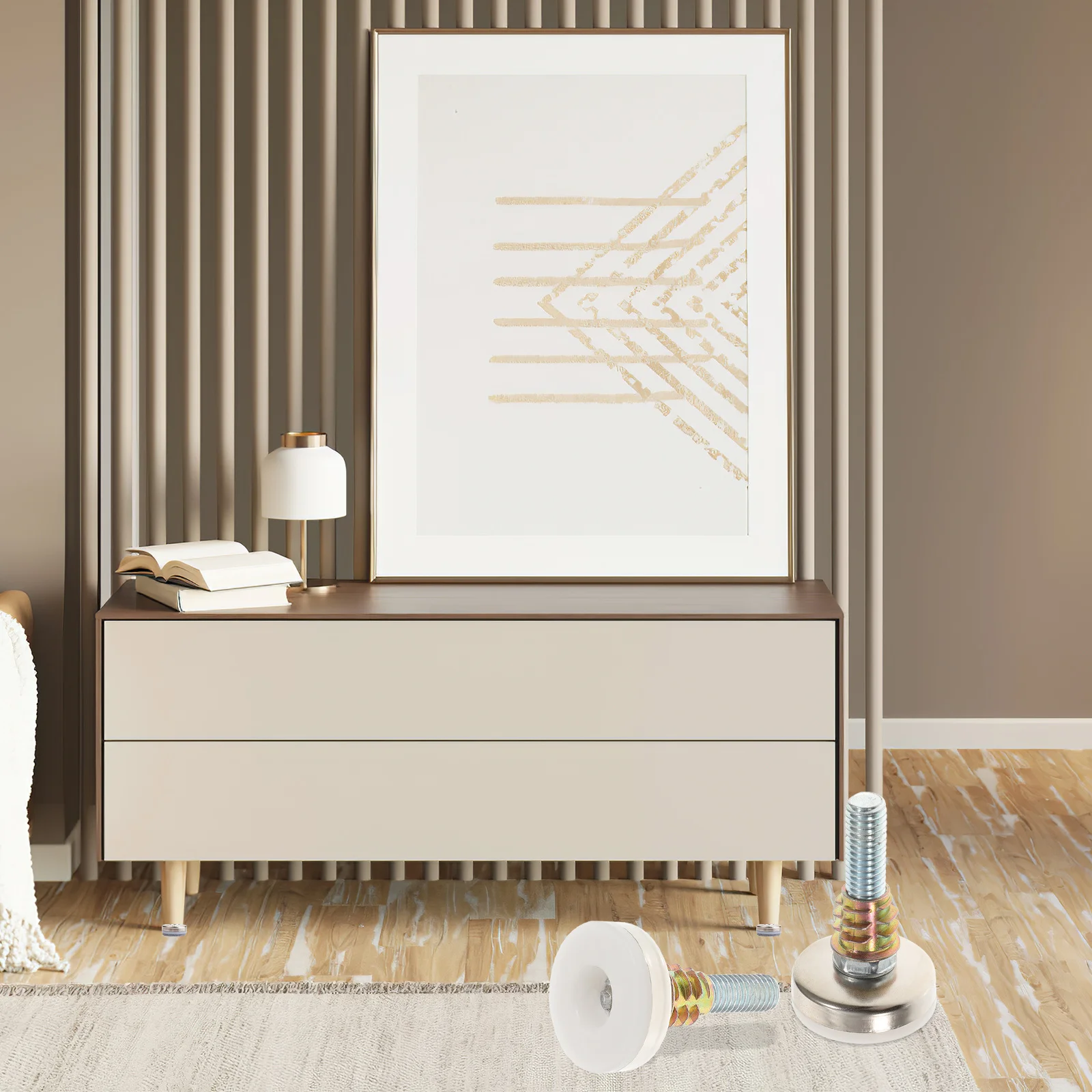 

4 set Adjustable Furniture Levelers Heavy Duty Leveling Feet With Thick Felt Floor Protector For Chair Table Sofa Cabinet