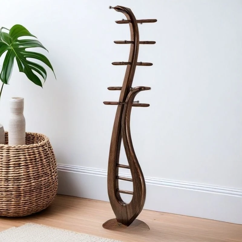 

All solid wood coat rack, floor-to-ceiling Chinese home, black walnut hanger, living room entry