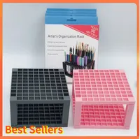 Lattices Cosmetic Make-up Brush Storage Box Organizer Detachable 96-Hole Pencil Holder for Desk Pens Brushes Pencils Markers