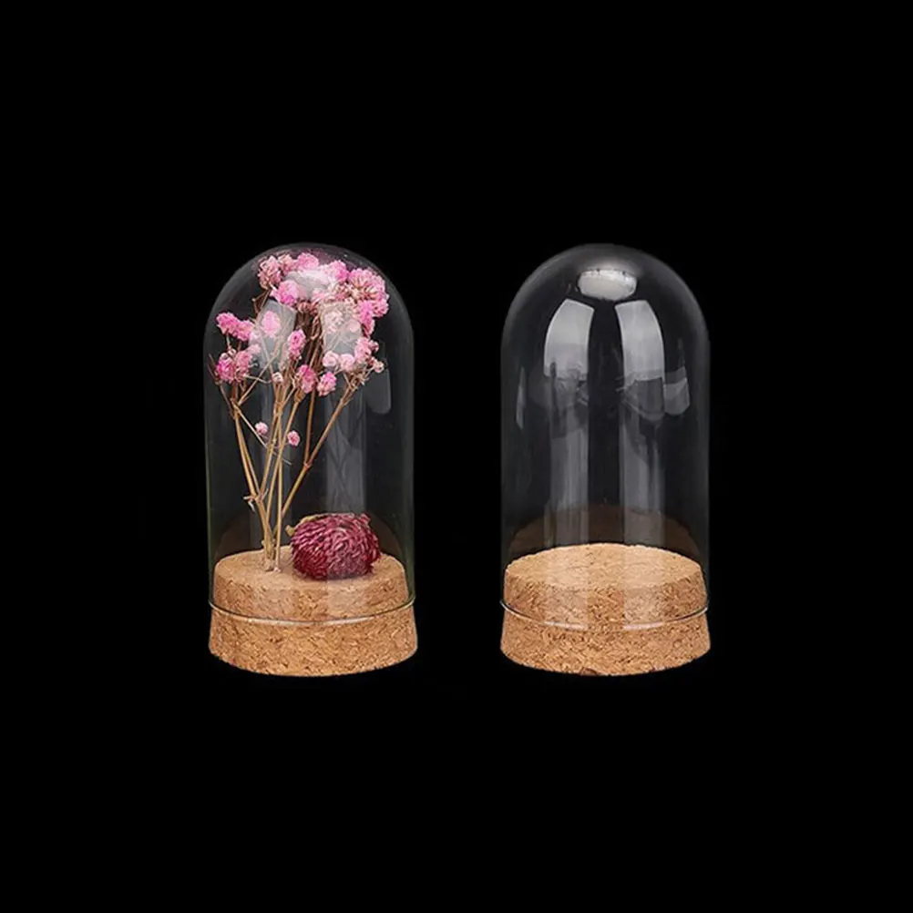 

4 Pcs Glass Rose Flower Cover Decor Dome Display Cloche Small Preserved Clear Transparent Individual