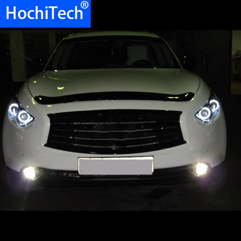 

Для Infiniti FX QX70 FX35 FX37 FX50 2009-2013 Ультра яркий дневной свет DRL CCFL Angel Eyes Комплект «Очки демона» Тепло-белое кольцо