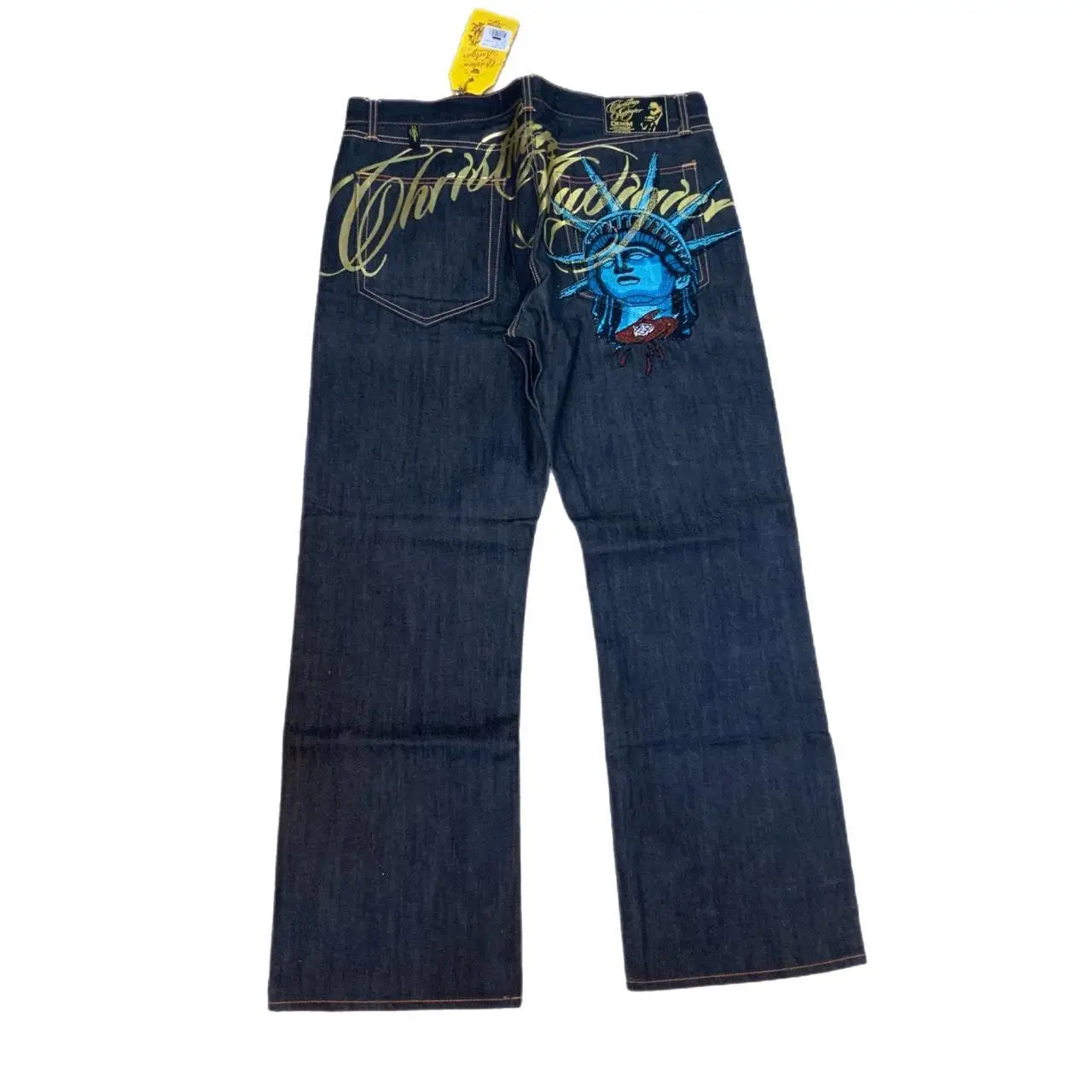 

Baggy Wide Leg Y2k Vintage Loose Jeans Embroidered Buddha Casual Denim Pants Harajuku High Waist Straight Jeans Women Clothing