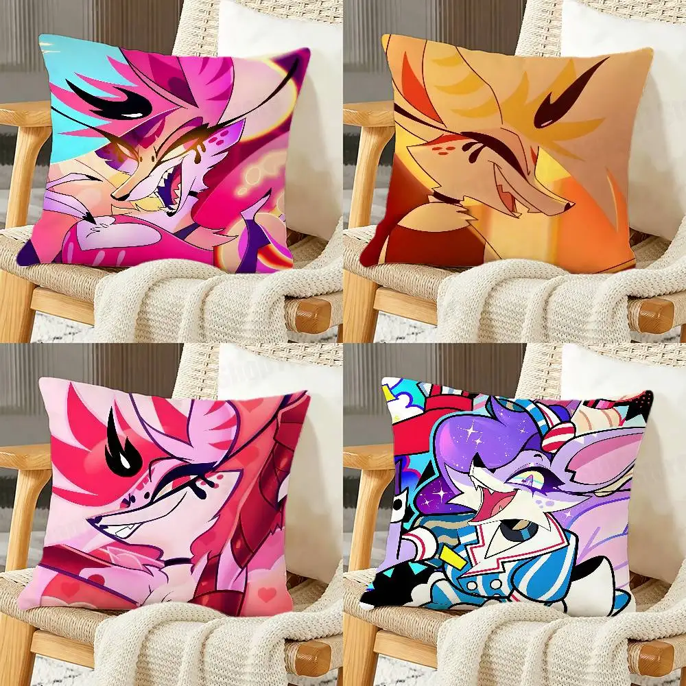 

Bee Cartoon H-Helluva B-Boss Print Throw Pillow Cover Square Cushion Case for Living Room Bedroom Decor