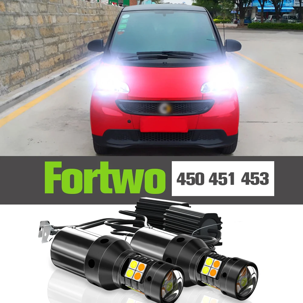 

2x LED Dual Mode Turn Signal+Daytime Running Light DRL Accessories Lamp For Smart Fortwo MK1 450 MK2 451 MK3 453 1998-2019