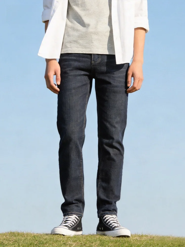 

Waed Denim Jeans Men's Casual Loose Straight Leg Pants Faionable Versatile Spring 2026 Snow Flng Urban Sle Jeans