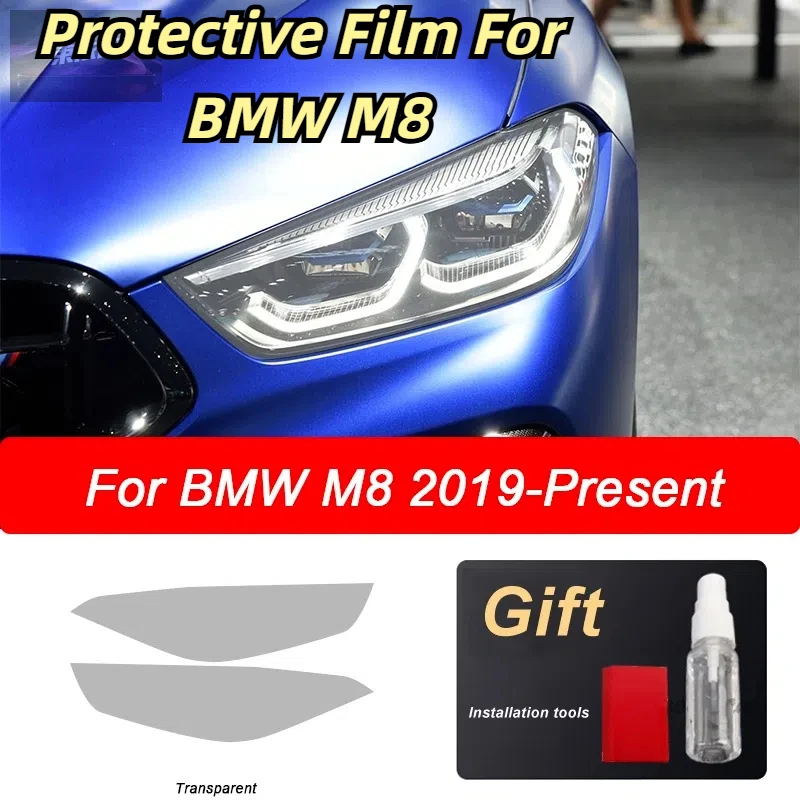 

Защитная пленка для автомобильных фар и задних фонарей для BMW M8 Competition F93 F91 F92 GTE, передняя защита от царапин, черная прозрачная наклейка из ТПУ