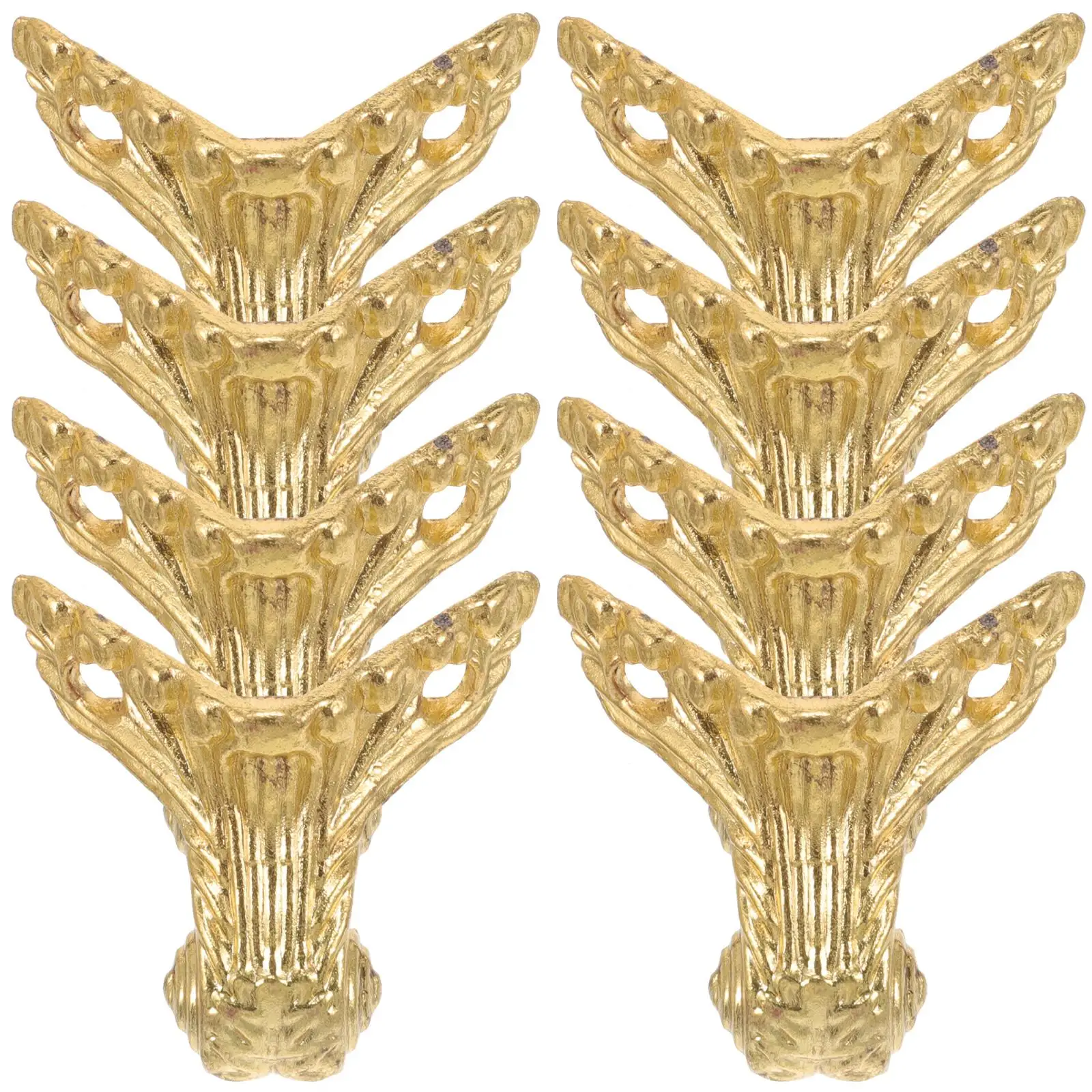 8 pezzi piedini in metallo accessori per mobili gioielli protezione angolare gambe decorative in legno base in lega di zinco