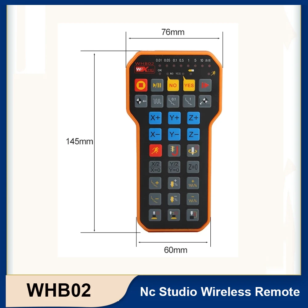 Imagem -05 - Ncstudio-controle Remoto sem Fio nc Studio Usb Dsp Fresadora Cnc Máquina de Gravura Xhc Whb02 Handle