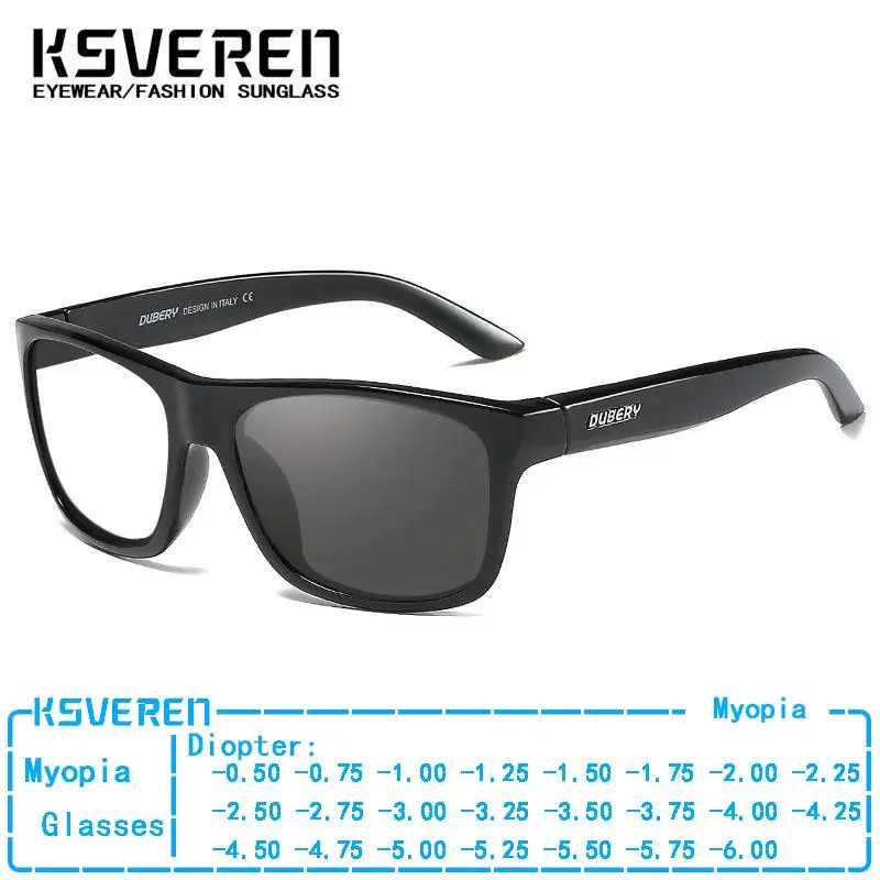 

﻿ Photochromic Square Myopia Glasses Men Classic Sport Prescription Optical Glasses Outdoor Discolour Driving Eyewear -0.5to-6.0