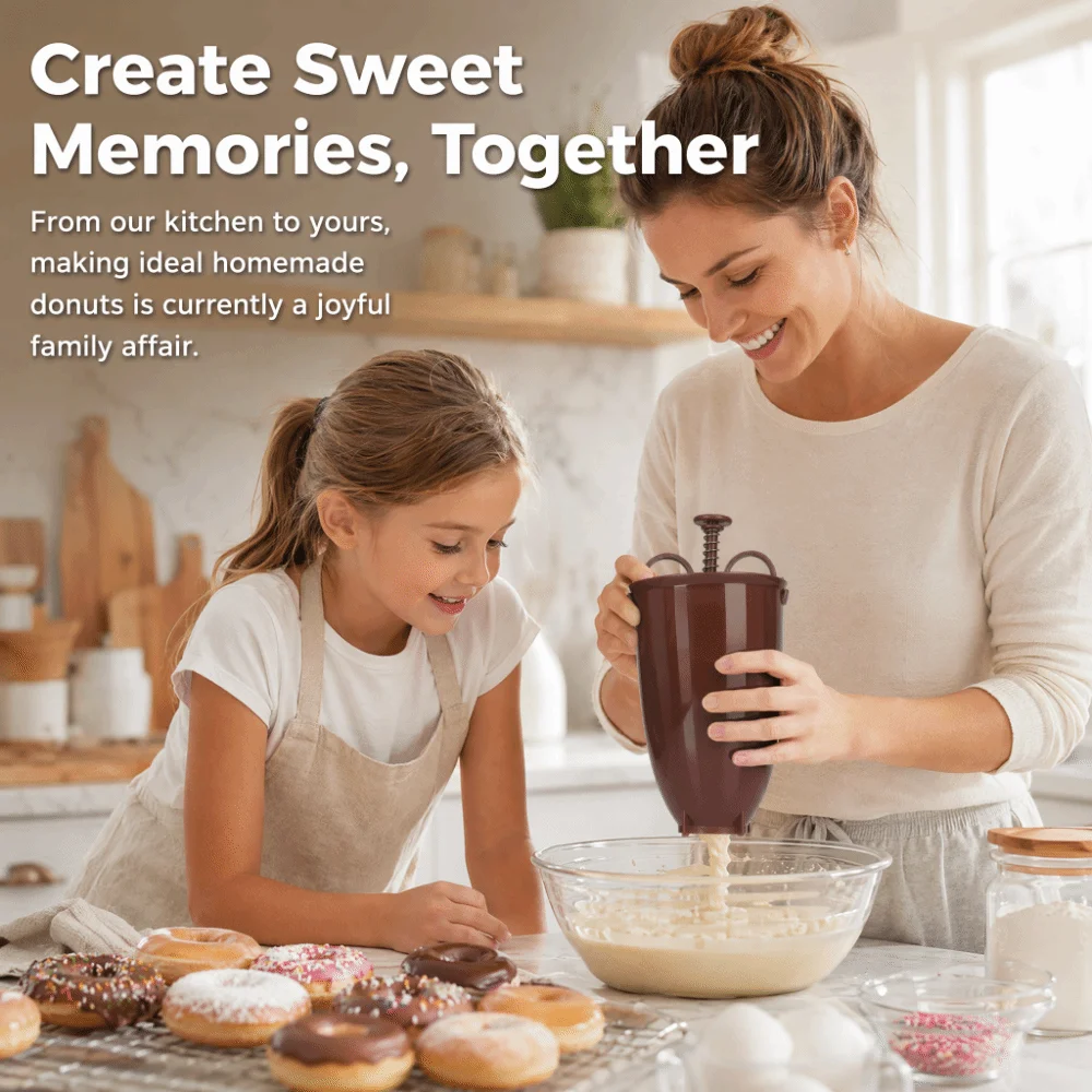Food Grade PP Donut Dispenser Easy Clean Manual Operation Donut Mold Light Press Stainless Steel Doughnut Making Tool
