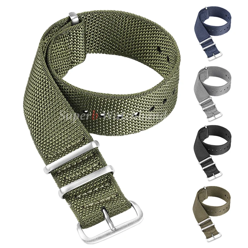Hochdichtes Nylonarmband für Omega 20 mm, 22 mm, geripptes Armband, weiches Nylonarmband für Seiko-Militärarmband für Samsung Galaxy