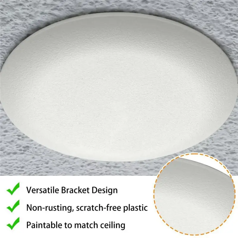 ABDJ-For 3-1/2 "إلى 5" لوحات غطاء السقف المستديرة-غطاء الصندوق الكهربائي لكاشف الضباب الدخاني الجدار تركيبات مروحة الضوء 2 قطعة مجموعة ثقب