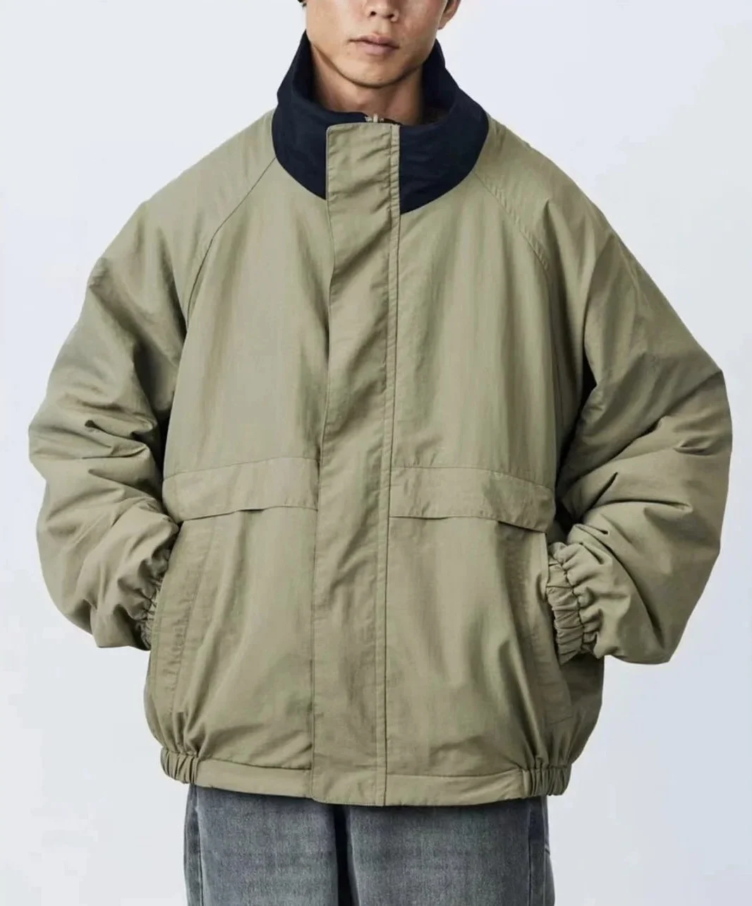 Double-sided wear! FREAKS STORE nylon stitched fleece jacket