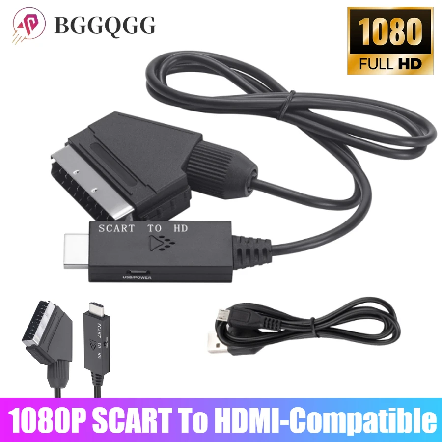 

Scart To HDMI-Compatible Adapter 1080P Video Audio Converter SCART To HD SCART Input To HDMI-Compatible Output for Sky Box STB