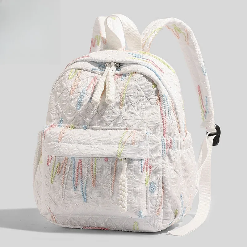 1 قطع أزياء الحد الأدنى على ظهره عارضة Daypack كتلة اللون طالب حقيبة مدرسية القطن قماش خفيفة الوزن حقيبة السفر