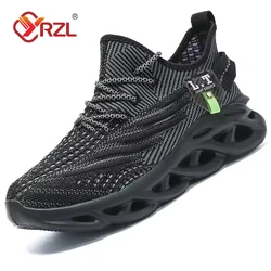YRZL Sports Running Men Black Jogging Shoes Casual Sneakers Outdoor Breathable Mesh Women Light Shock-absorption White Tennis