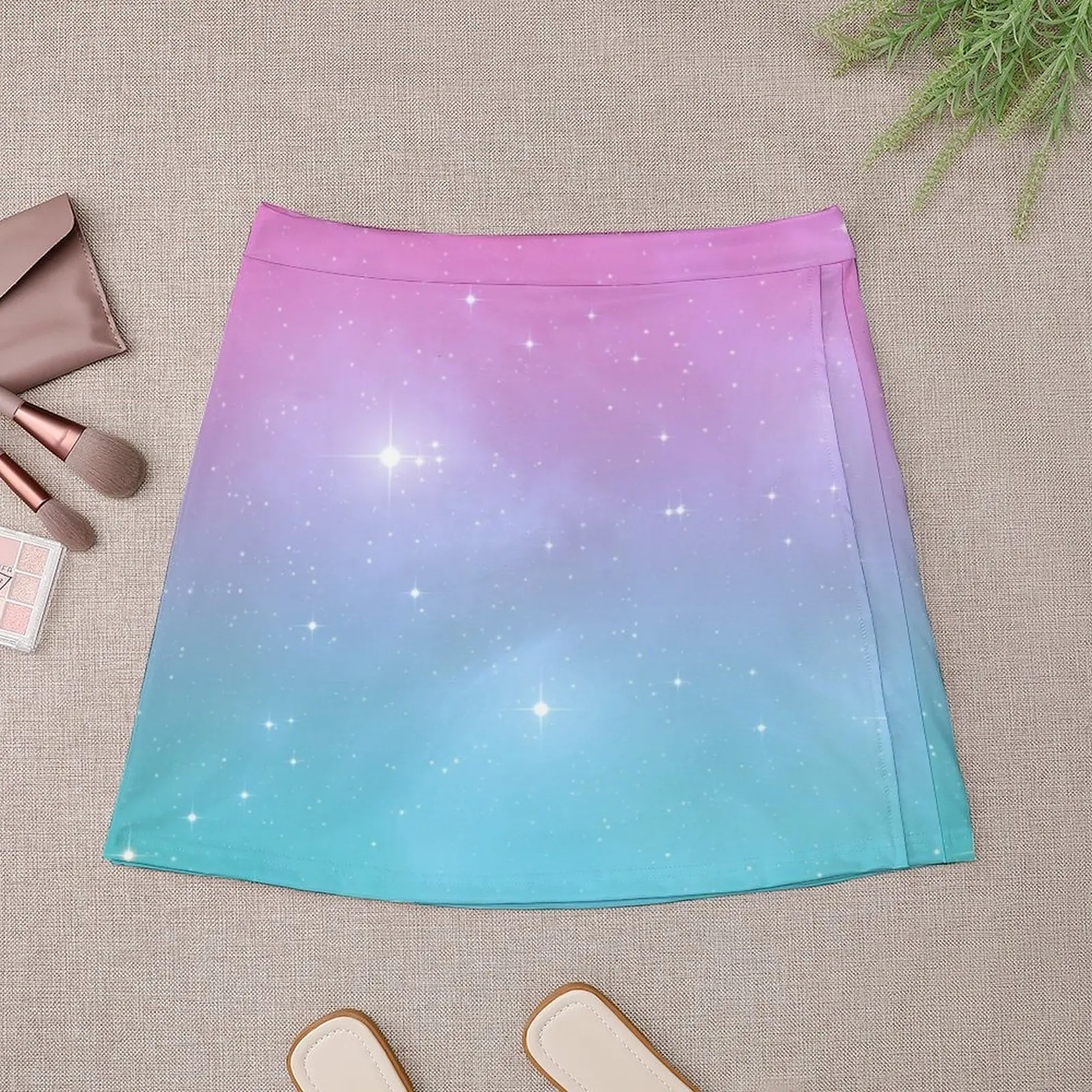 Minifalda de galaxia gótica para mujer, pantalones cortos, Pastel