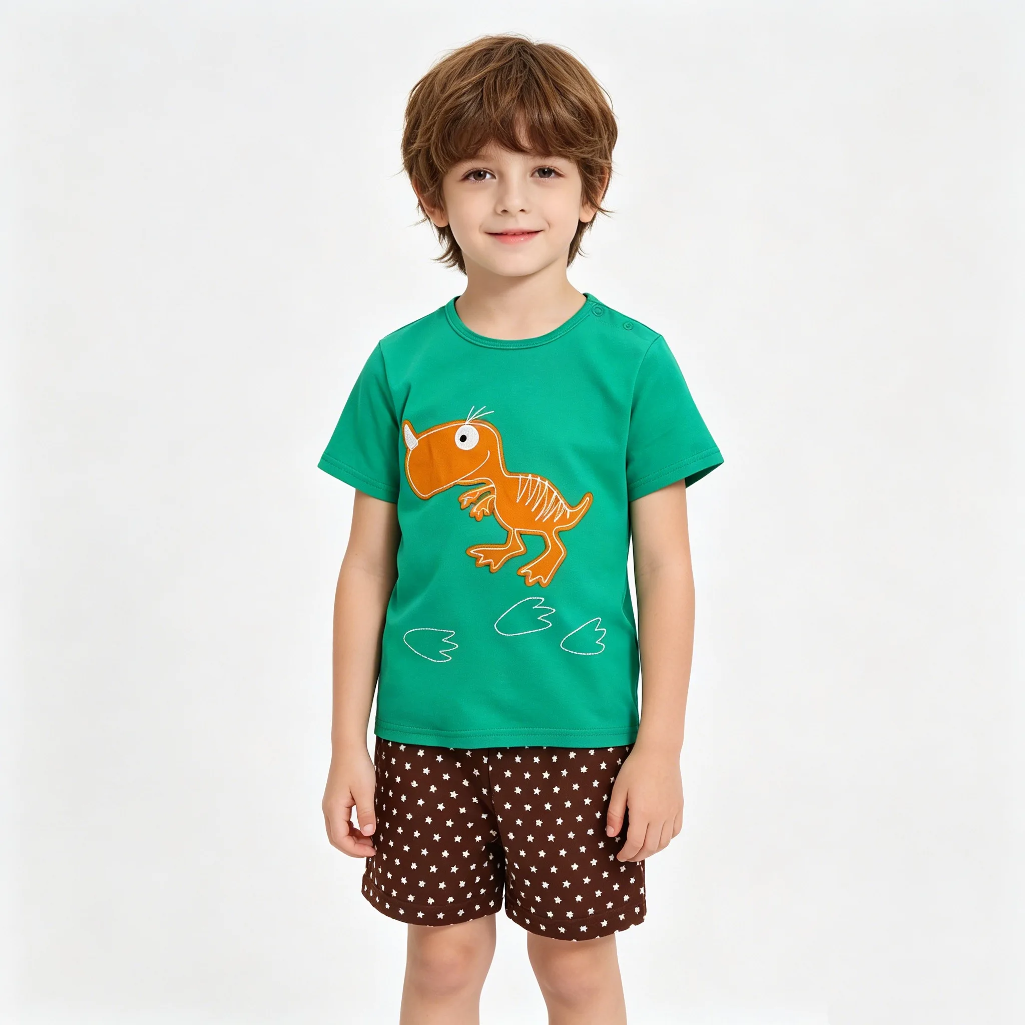 Dinosaur Baby Boys Tee Shirt Pants Clothes Suit Green Dino Cartoon Boy T-Shirt Shorts Pant Outfits Cotton 2-Pieces Sets