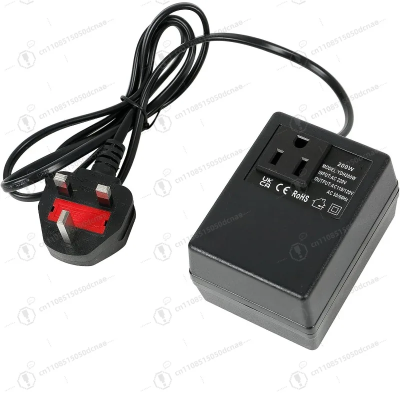 200W Step Down Voltage Converter 220V to 110V UK Plug for 70W Max Appliances