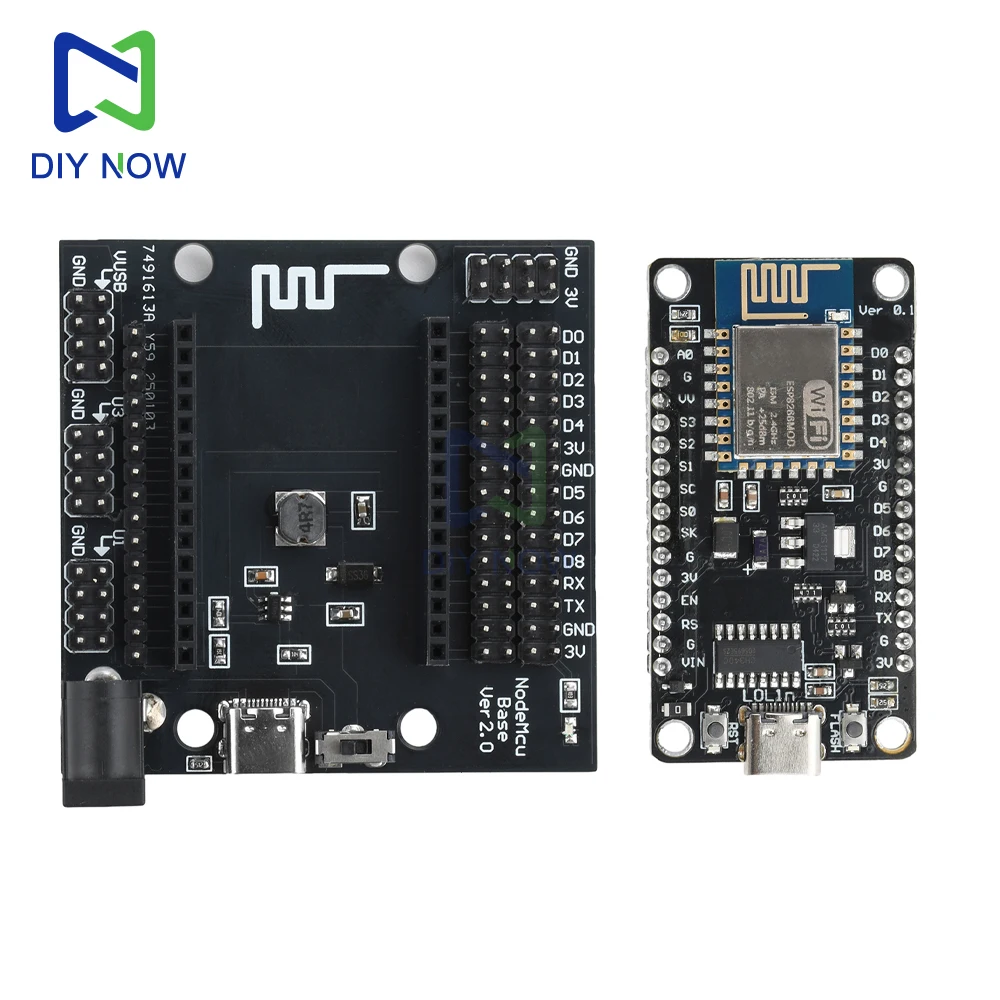 ESP8266 Wi-Fi Development Board Base Expansion Board Compatible with the NodeMcu Lua V3 Baseboard DC and Type-C Interfaces