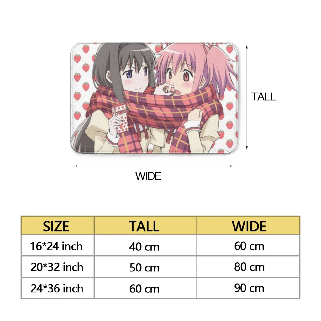 Home Carpet Rug Bathroom Puella Magi Madoka Magica Mat Retro Multiple Choice Living Room Kitchen Non-Slip