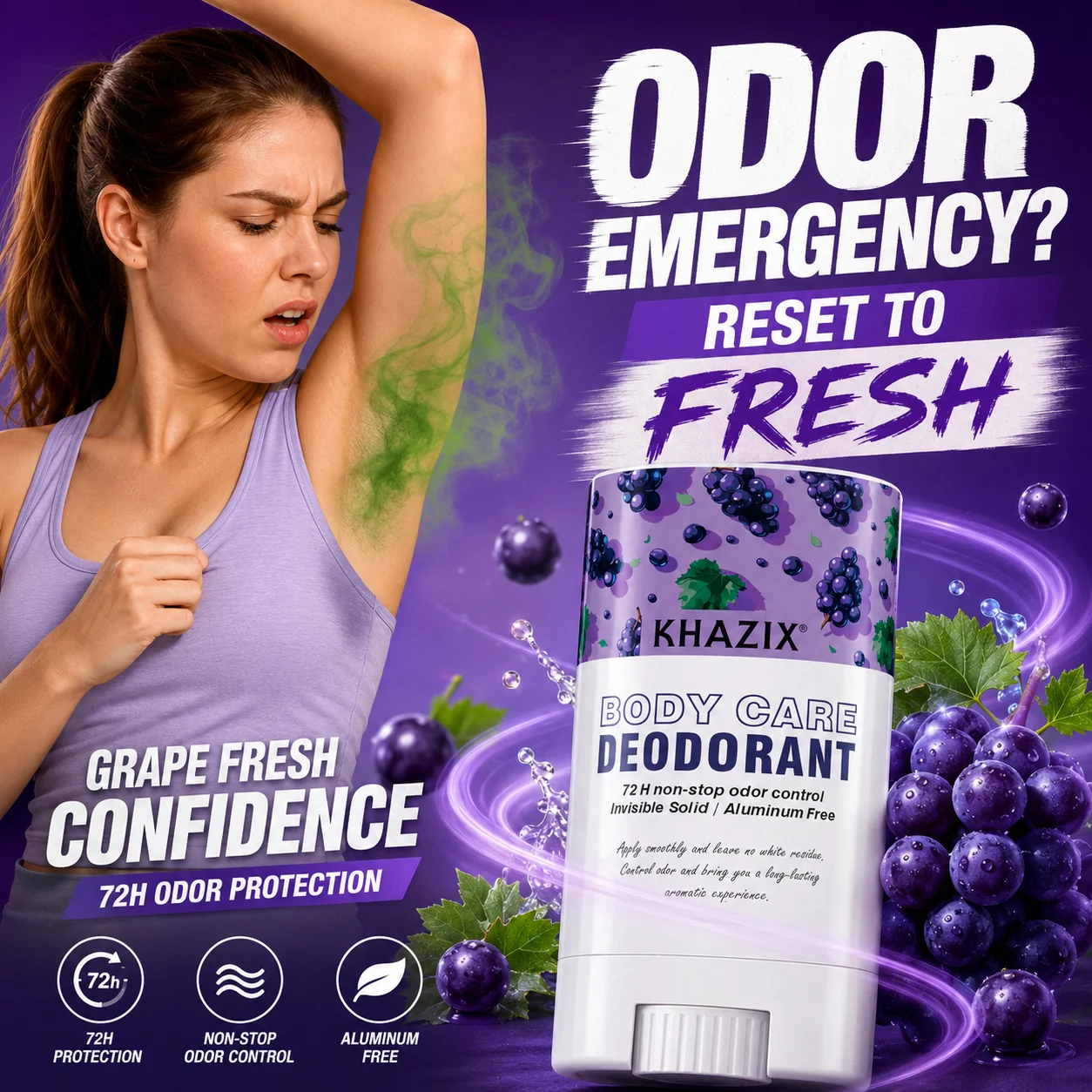 Deodorant-Stick für die Achseln | Doppelt Wirksame Geruchsbekämpfungsformel | Mit Sheabutter und ätherischen Ölen angereichert | Sanfte, langanhaltende Frische.