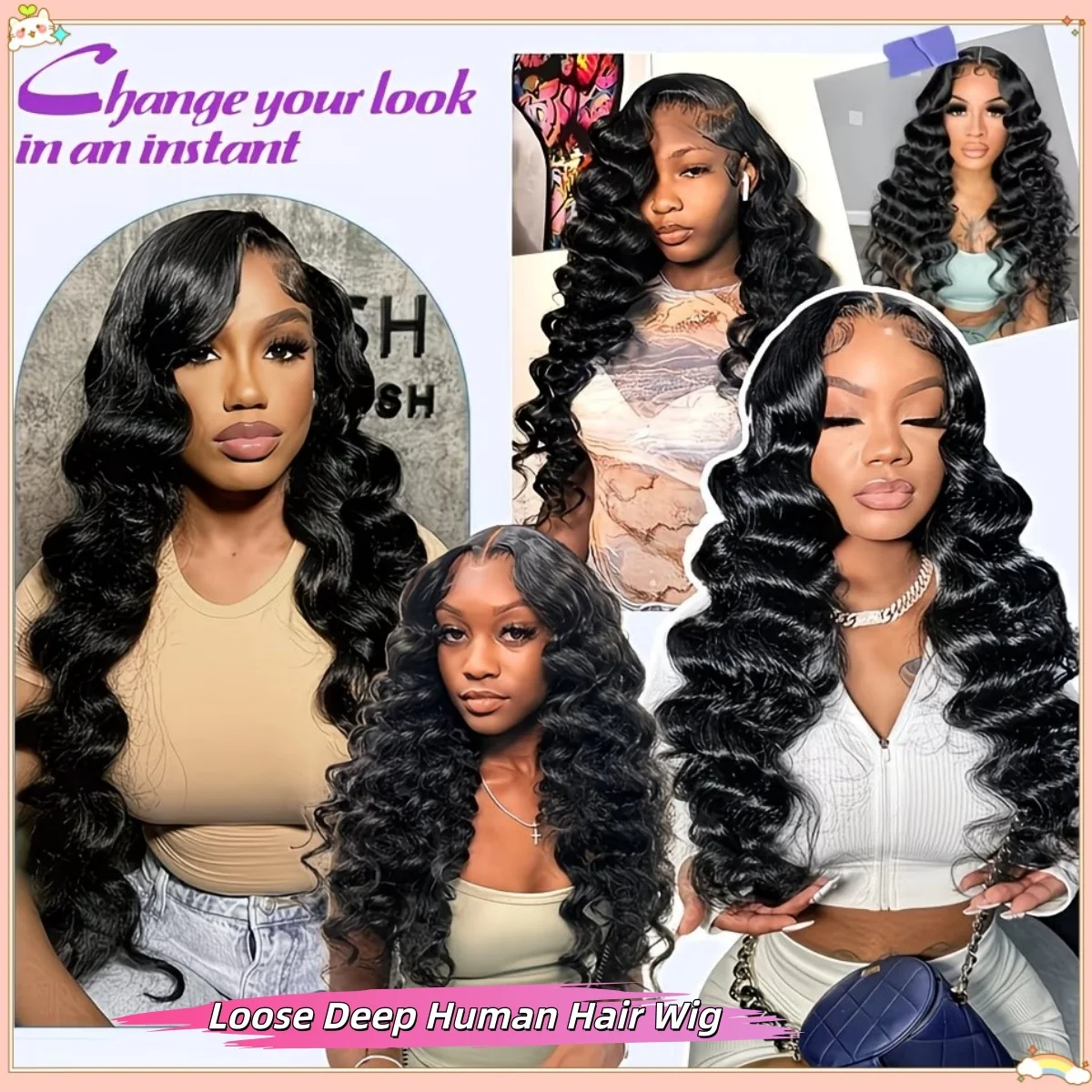 Deep Wave Lace Front Wigs Human Hair 13x6 HD Lace Front Wigs Burmese Curly 13X4 Human Hair Pre Plucked Brazilian Curly Human Hair Wig 200 Density Deep Wave Frontal Wigs Human Hair HD Lace 26 Inch Curl image 6