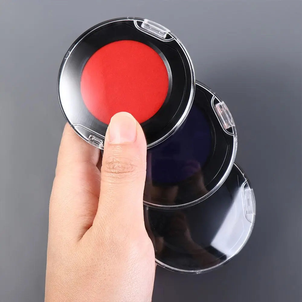 Mini tampone di inchiostro per impronte digitali rosso blu nero ad asciugatura rapida per notario tampone di inchiostro per impronte digitali timbratura trasparente tampone di inchiostro per firma anti-falsa