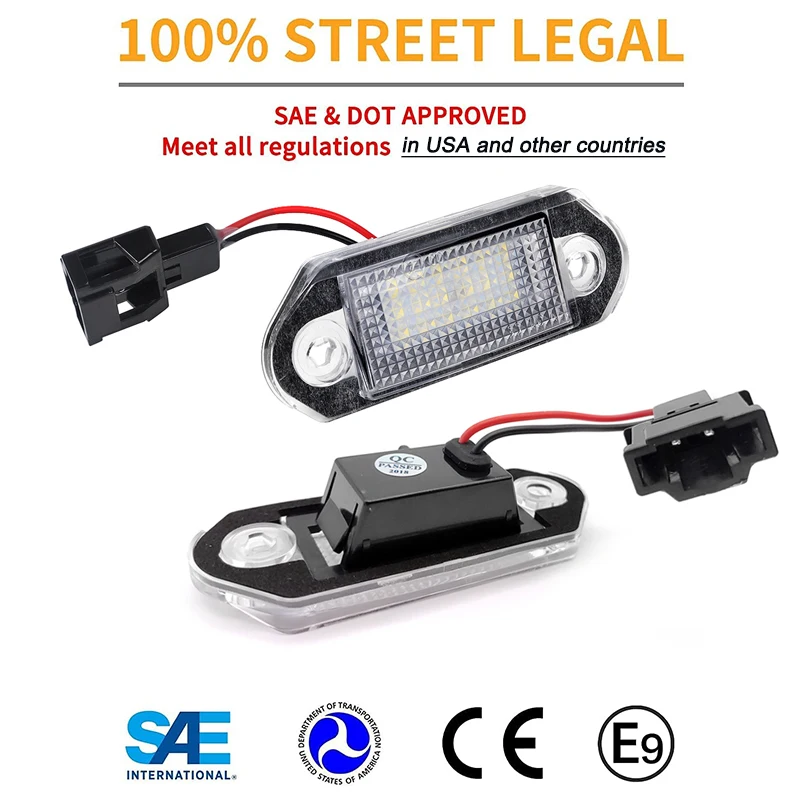 2Pcs LED License Plate Lights For Volkswagen VW Golf 3 Jetta MK3 Gol G2 G3 Vento Skoda Octavia Car Rear Number Plate Lamps 18smd