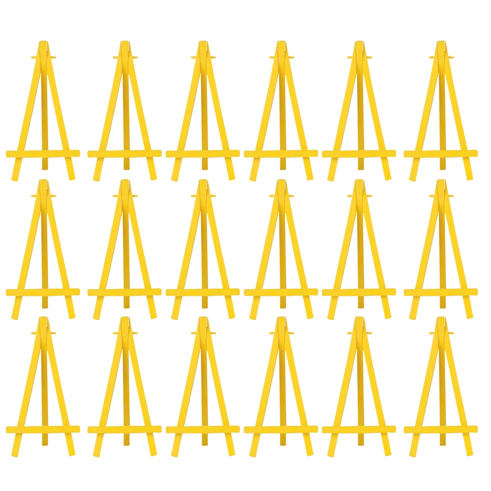 

30pcs Mini Photo Frame Frame Easel Triangle Tabletop Display Stand For Photo Painting Art Student Supplies Yellow