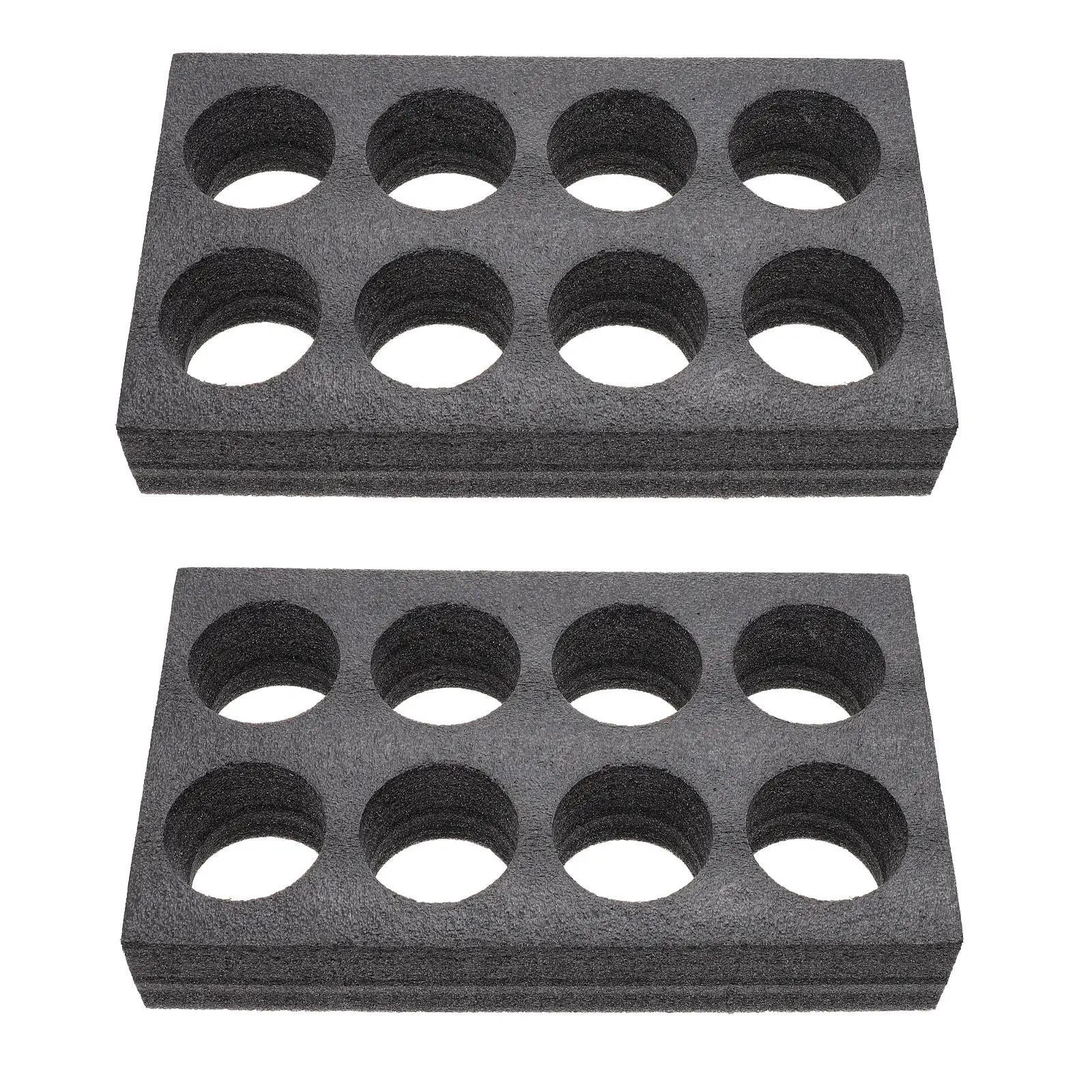

2Pcs Black 8 Hole Thickened Pearl Cotton Coaster For Restaurant Coffee Shop Carry Hot Cold Beverages Drink Packing Carrier
