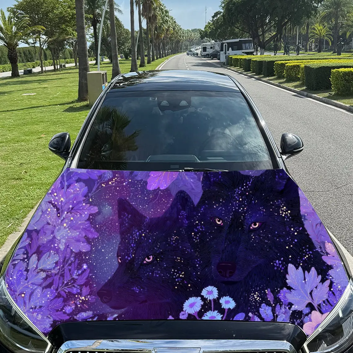 

Mysterious Purple-Toned Car Hood Stickers - Self-Adhesive, Waterproof and Durable Vinyl Wrap, Decorate And Protect Your Car, Fit