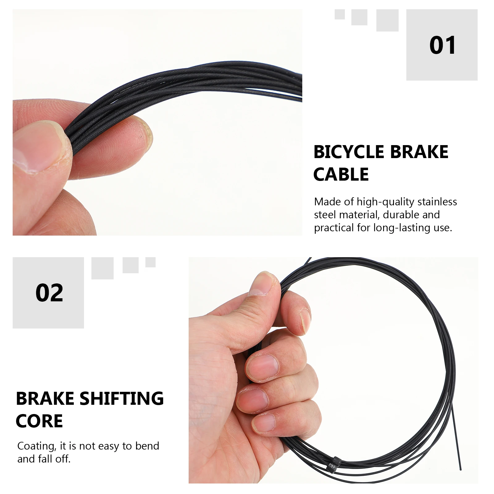 

2Pcs Bicycle Brake Cable Front Rear Brake Wire Core Rust-Resistant Coating Spot Welding Tail for Road Bike Replacement Part