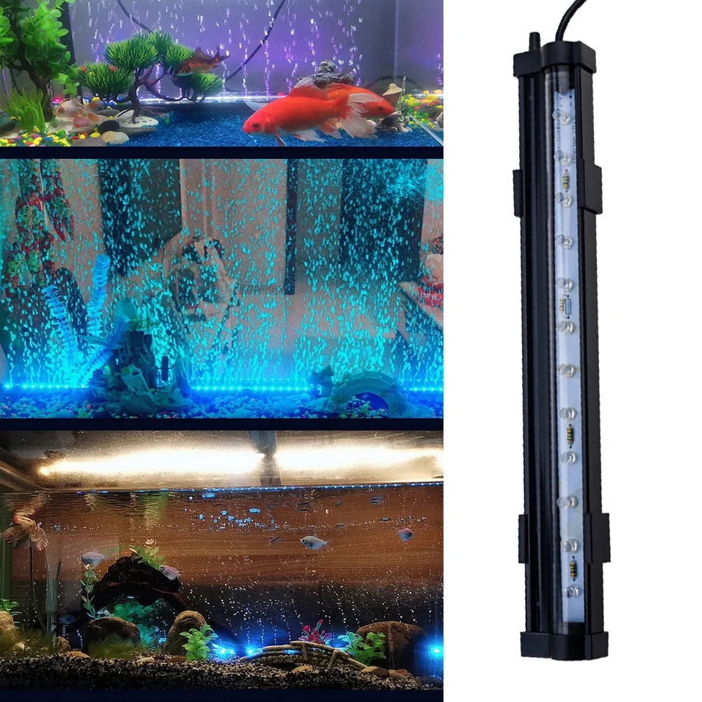 Aquarium Color Changing Bubble Lamp LED Diving Lamp Fish Tank Lamp -15 with EU Plug Black Aquarium lamp