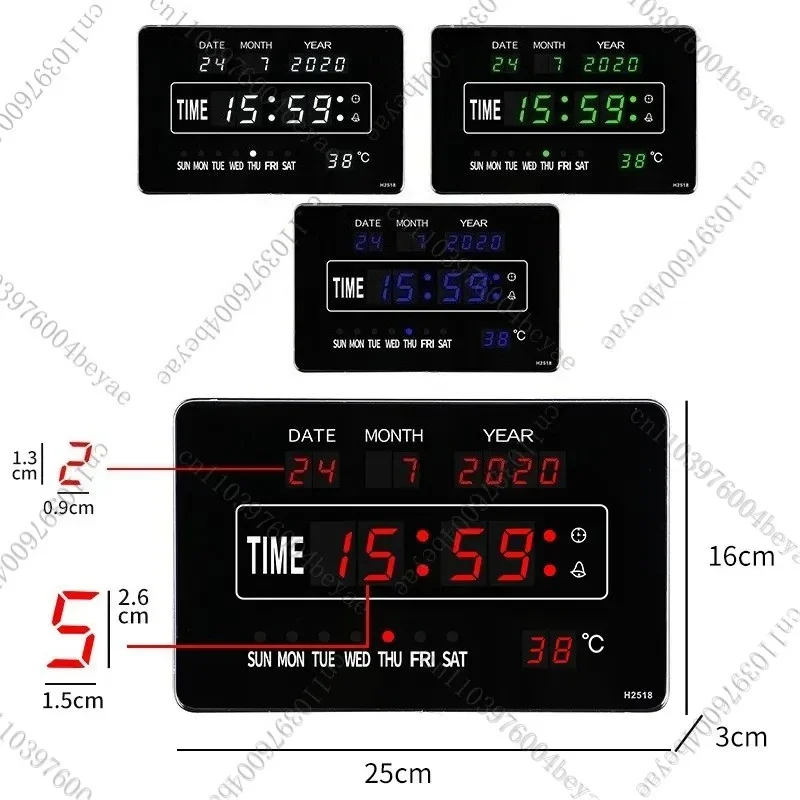 LED light digital display electronic clock home living room desktop multi-function smart large screen perpetual