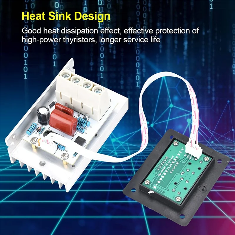 【in stock】 Dimmer Switch, 10000W SCR Digital Voltage Regulator Speed Control Dimmer Thermostat AC 220V 80A view 5