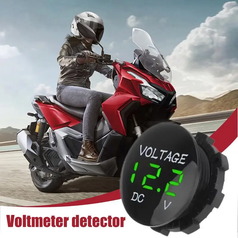 Battery Voltage Meter LED Digital Display Voltage Gauge With Terminals Digital Voltage Display Battery Monitor For Car