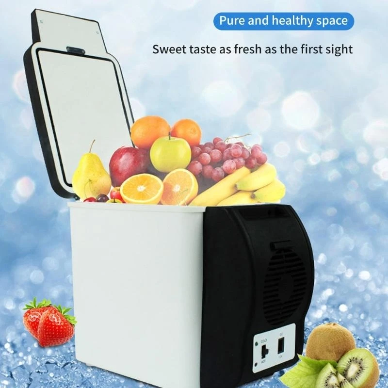

6L 12V Portable Car Refrigerator Compact Cooling with Carrying Strap Low Noise Designs Fridge for Automotive Travel Use X37F