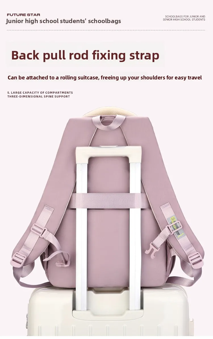 Middle School Backpack for Girls Large Capacity Bookbag Lightweight Fashion Student Backpack Simple Modern School Bags for Teens