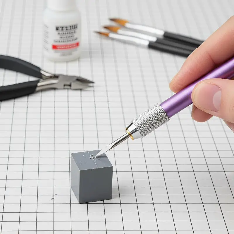 Metal Triangular Curved Engraving Knife For Model Making Metal Scraper Tool Model C-Surface Line Carving Line