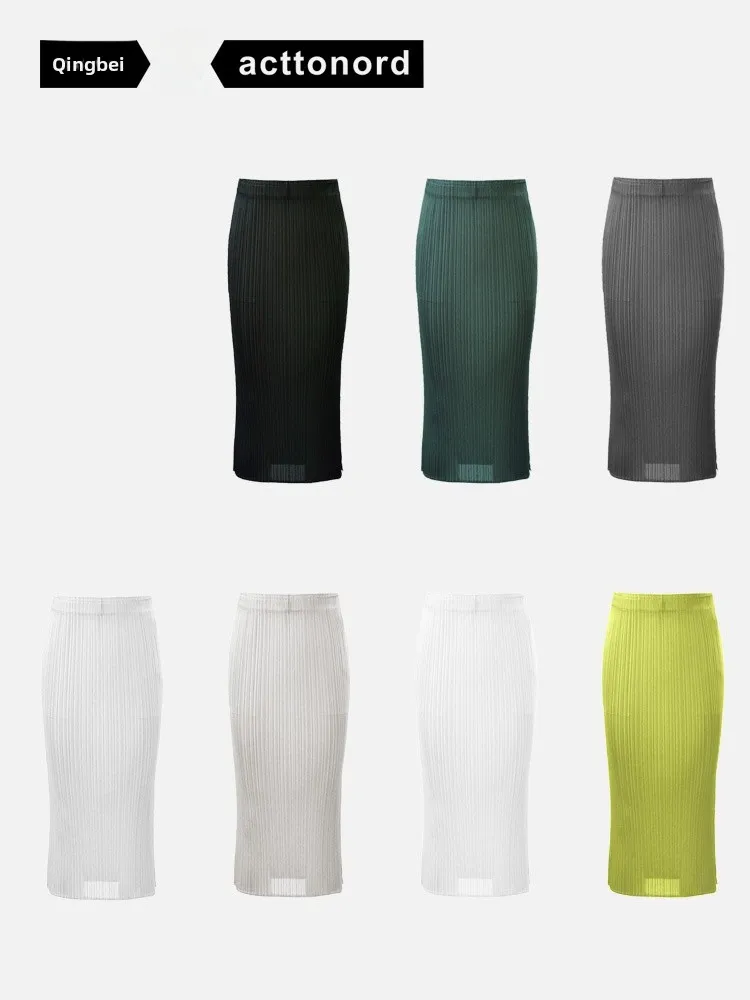 

Модная женская юбка с высокой талией, удобная, с плиссировкой, облегающая, для повседневной носки