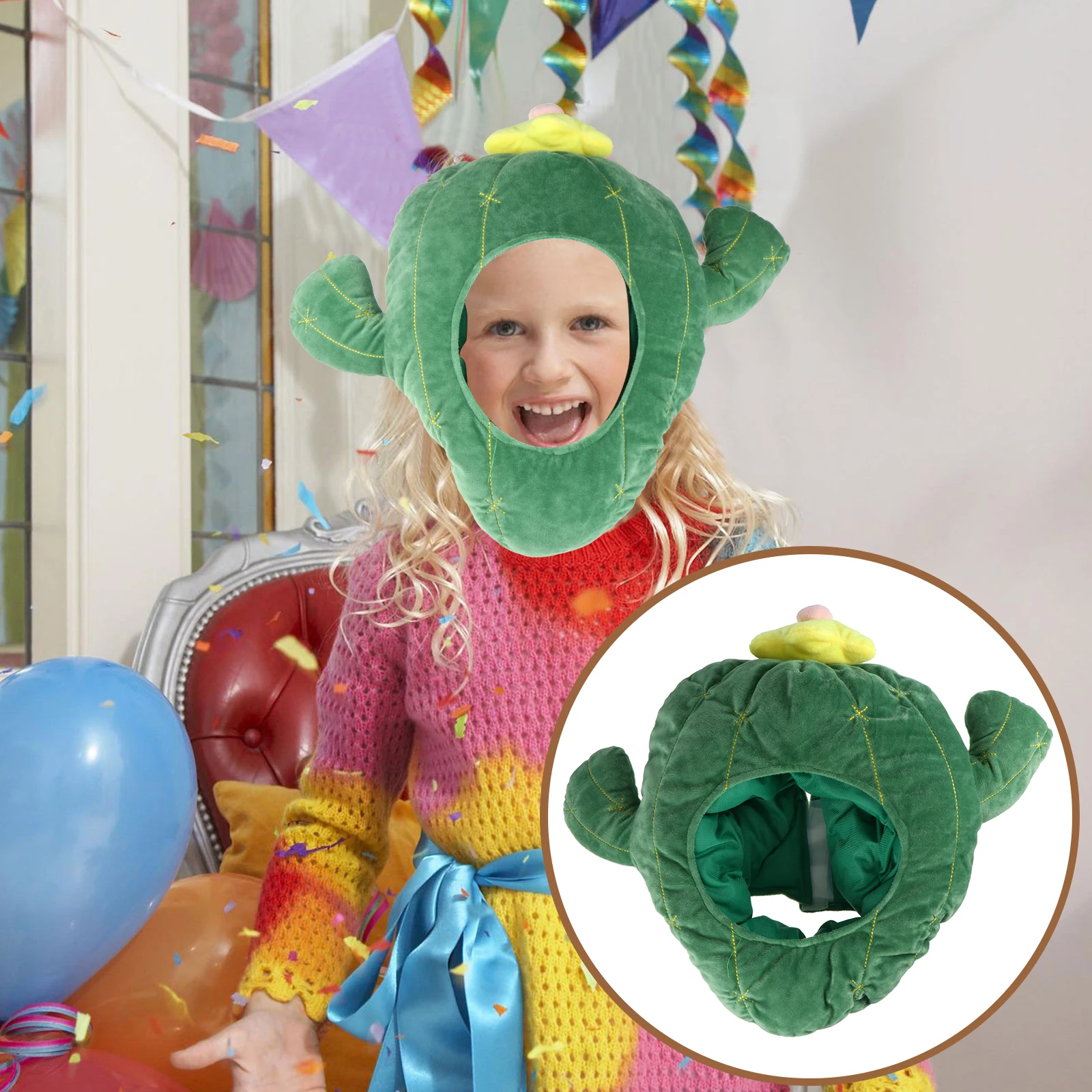 

Funny Cartoon Cactus Hat Soft Comfortable Children Photo Cosplay Party Headdress Festive Atmosphere Strong Perfect