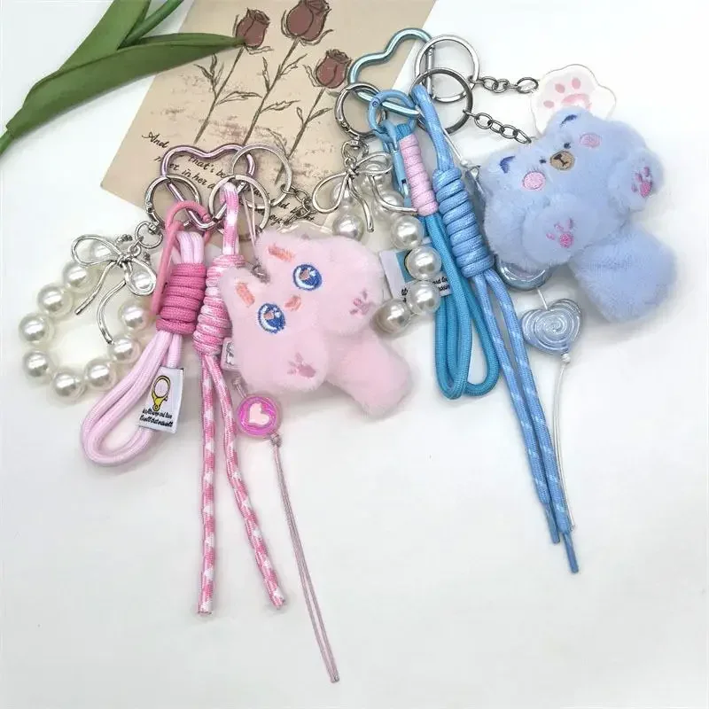 إكسسوارات قطنية لطيفة على شكل قطة كرتونية، حقائب ألعاب قطيفة، سلاسل المفاتيح، المعلقات، الحقائب المدرسية المبتكرة للزوجين