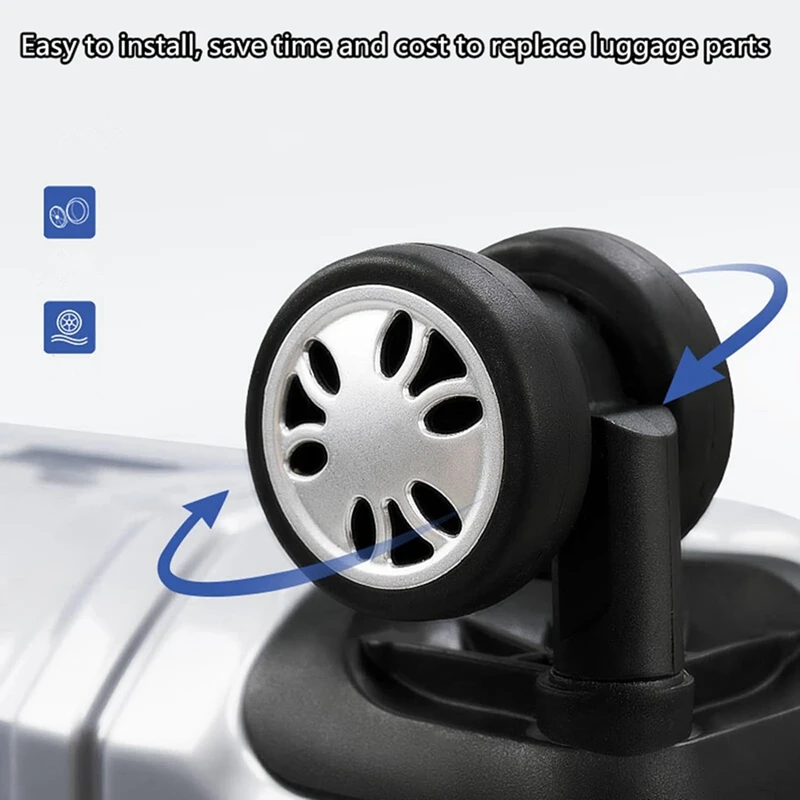 4PC Suitcase Replacement Wheels 51Mm X 18Mm Spinner Wheel Mute Flexible Smooth For Damaged Luggage Trolley Caster Repair