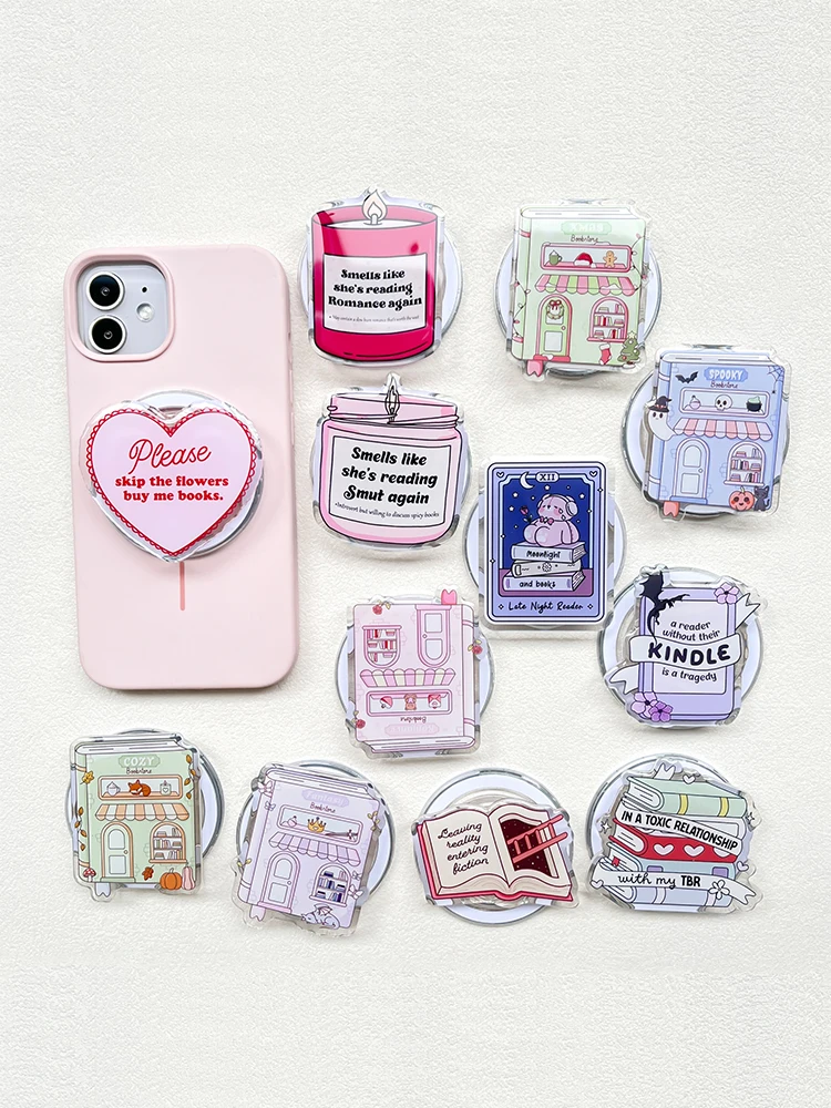 Kindle Bookish Magsafe Handyhalterung Magnetischer Kindle-Halter Rosa Kindle-Zubehör Bookish Merch Buch für iPhone Samsung Xiaomi