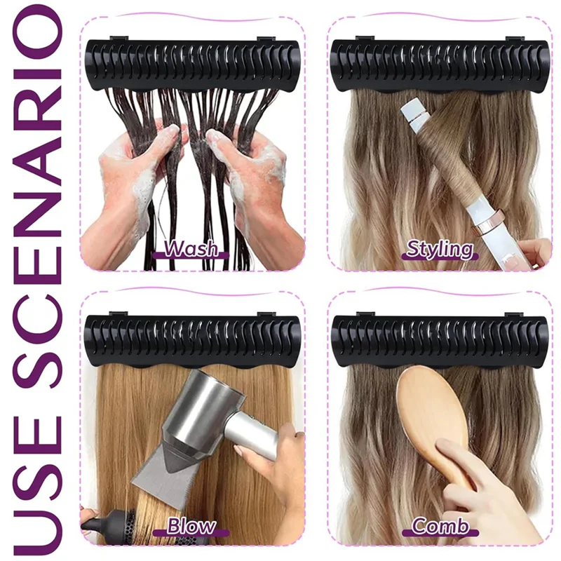 AA01-حامل وصلات الشعر لتصفيف الشعر، 4 أوضاع تركيب مع أداة، حامل وصلات الشعر مصمم للغسيل