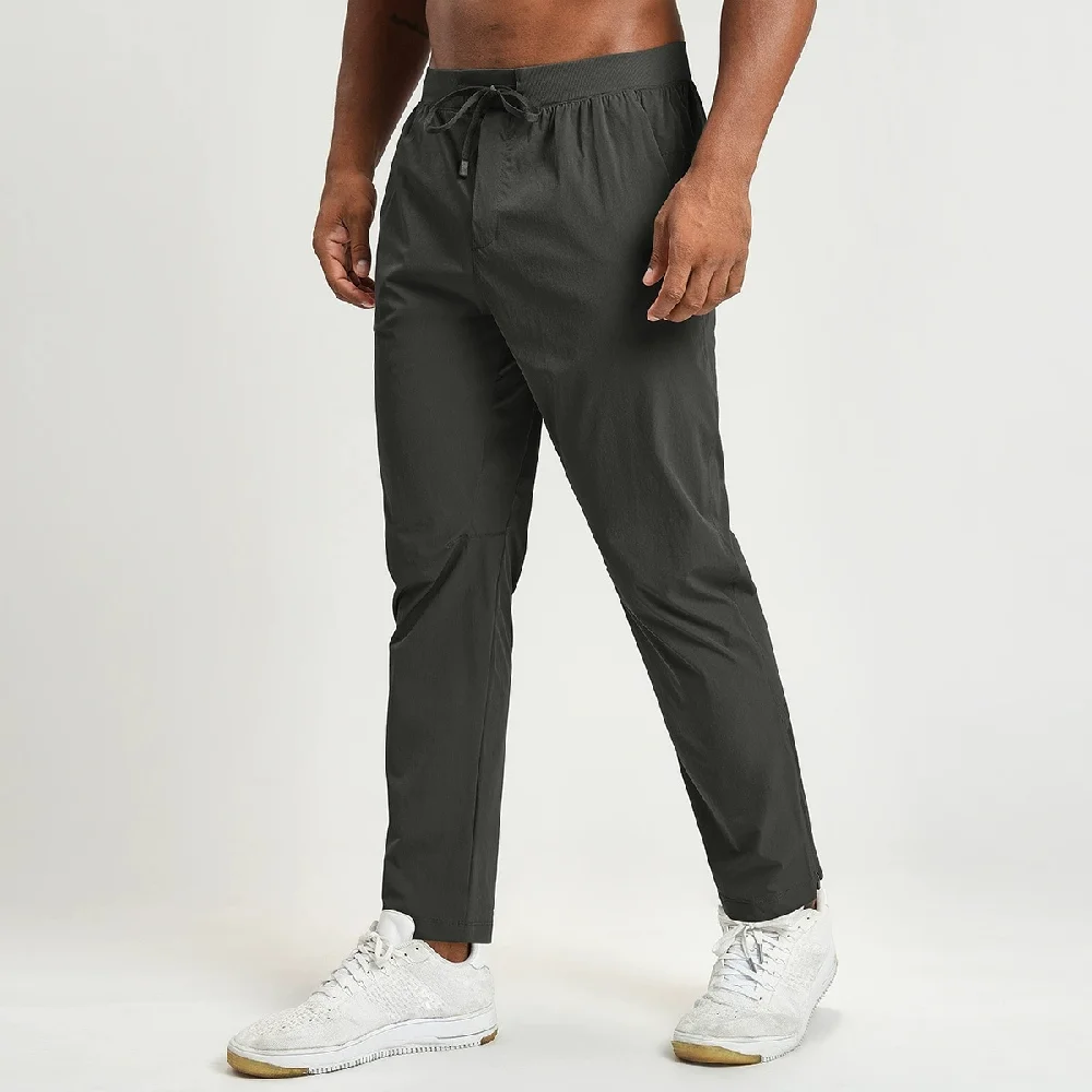 Men's Solid Color Running Trousers Lightweight Hiking Jogging Trousers Men Quick Dry Breathable Workout Gym Outdoor Sports Pants
